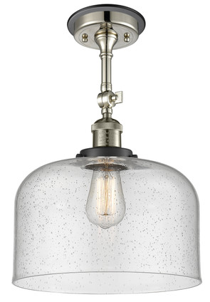 Innovations - 201FBP-PNBK-G74-L - One Light Semi-Flush Mount - Franklin Restoration - Polished Nickel