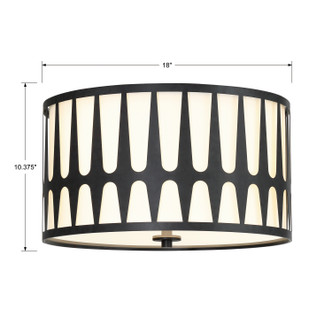 Royston Three Light Flush Mount (ROY-800-BK)