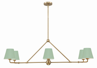 Crystorama - XAV-B9306-VG-GR - Six Light Chandelier - Xavier - Vibrant Gold + Green