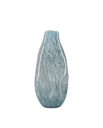 Currey and Company - 1200-0858 - Vase - Tyne Collection - Pale Blue/Gold