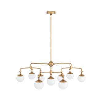 Utica Nine Light Chandelier in Antique Brass (314-DLC03)