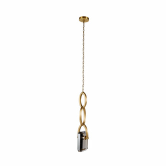 Estate LED Pendant in Smoke/Antique Brass (314-DPC16)