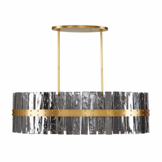 Sinclair Eight Light Chandelier in Smoke/Antique Brass (314-DRC10)