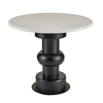 Devito End Table in White/Ebony/Bronze (314-FEI21)