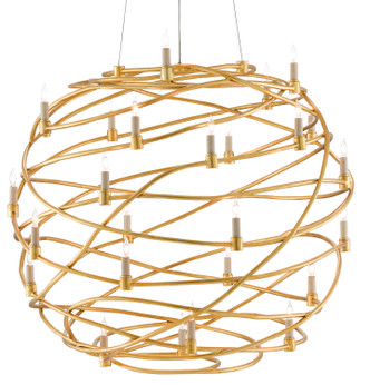Currey and Company - 9000-0548 - 26 Light Chandelier - Franchette Gold Orb Chandelier - Contemporary Gold Leaf