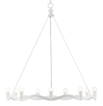 Currey and Company - 9000-0730 - Nine Light Chandelier - Serpentina Collection - Gesso White