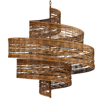 Hiroshi Koshitaka Five Light Chandelier in Khaki/Natural Rattan (142-9000-0925) Hiroshi Koshitaka Five Light Chandelier in Khaki/Natural Rattan (142-9000-0925)