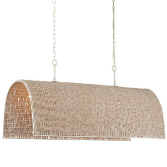 Currey and Company - 9000-1095 - Seven Light Chandelier - Aztec Rectangular Chandelier - Whitewash/White