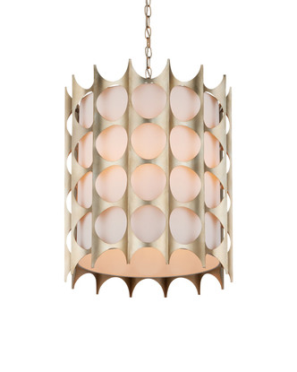 Currey and Company - 9000-1142 - Four Light Pendant - Contemporary Silver Leaf