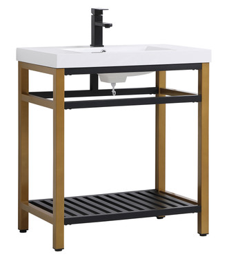 Raya Single Bathroom Vanity in Golden Black (173-VF14030GB)
