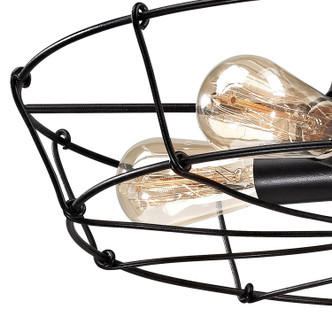 Glendora Five Light Semi Flush Mount in Wrought Iron Black (45-14259/5)