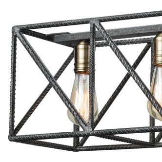 Crossbar Six Light Linear Chandelier in Silverdust Iron (45-15254/6)