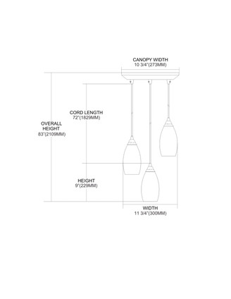 Galaxy Three Light Pendant in Satin Nickel (45-20001/3RG)