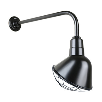 Hi Lite - H-QSN18112-SA-91/QSNB-13-91/QSNWGR-12``-91 - One Light Outdoor Gooseneck Light - Angle Shade - Black
