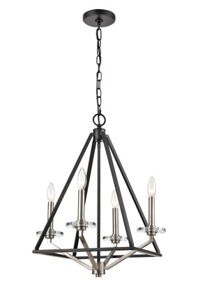 Innovations - 331-4MCR-BSN - Four Light Mini Chandelier - Raleigh - Black Satin Nickel