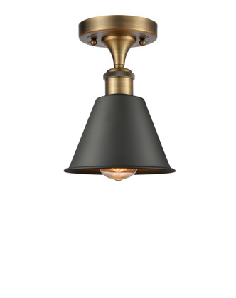 Innovations - 516-1C-BB-M8-BK - LED Semi-Flush Mount - Ballston - Brushed Brass