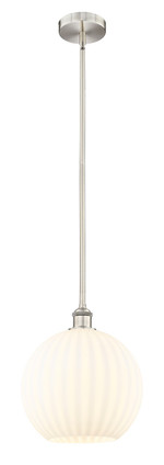 manufacturer_finish:Brushed Satin Nickel|manufacturer_glass:White Venetian|light_output:Unspecified|color_temperature:Unspecified|cri:Unspecified