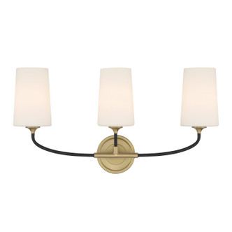 Crystorama - NIL-70013-BF-MG - Three Light Bath - Niles - Black Forged/Modern Gold