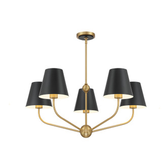 Crystorama - XAV-B9315-VG-MK - Five Light Chandelier - Xavier - Vibrant Gold + Matte Black