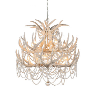Terracotta Designs - H22109T-10 - Ten Light Chandelier - Denali - Ivory Grey/Silver Leaf