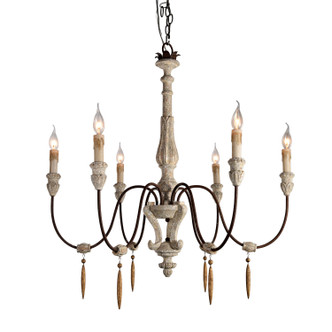 Terracotta Designs - H5108-6 - Six Light Chandelier - Marietta - French White w/Gold Accent Terracotta Designs - H5108-6 - Six Light Chandelier - Marietta - French White w/Gold Accent