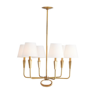 Jeremiah Six Light Chandelier in Vintage Brass (314-82018)