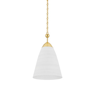 Hudson Valley - BKO1500-AGB/WP - One Light Pendant - Bronson - Aged Brass/White Plaster Hudson Valley - BKO1500-AGB/WP - One Light Pendant - Bronson - Aged Brass/White Plaster