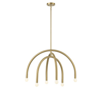 Meridian - M100115NB - Six Light Chandelier - Natural Brass Meridian - M100115NB - Six Light Chandelier - Natural Brass