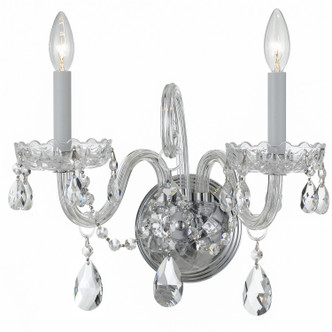 Crystorama - 1032-CH-CL-SAQ - Two Light Wall Sconce - Traditional Crystal - Polished Chrome Crystorama - 1032-CH-CL-SAQ - Two Light Wall Sconce - Traditional Crystal - Polished Chrome