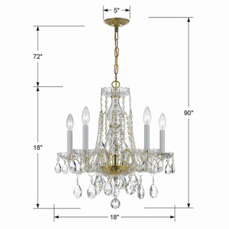 Traditional Crystal Five Light Mini Chandelier (1061-PB-CL-S) Traditional Crystal Five Light Mini Chandelier (1061-PB-CL-S)