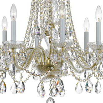 Traditional Crystal Eight Light Chandelier (1138-PB-CL-S) Traditional Crystal Eight Light Chandelier (1138-PB-CL-S)