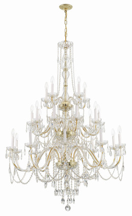 Traditional Crystal 25 Light Chandelier (1156-PB-CL-MWP)