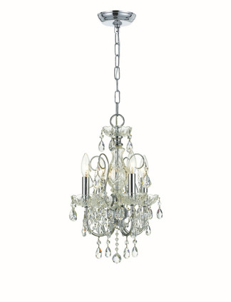 Crystorama - 3224-CH-CL-MWP - Four Light Mini Chandelier - Imperial - Polished Chrome Crystorama - 3224-CH-CL-MWP - Four Light Mini Chandelier - Imperial - Polished Chrome