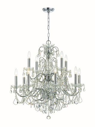 Crystorama - 3228-CH-CL-MWP - 12 Light Chandelier - Imperial - Polished Chrome Crystorama - 3228-CH-CL-MWP - 12 Light Chandelier - Imperial - Polished Chrome
