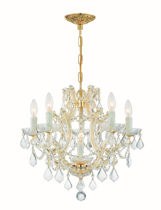 Crystorama - 4405-GD-CL-MWP - Six Light Mini Chandelier - Maria Theresa - Gold Crystorama - 4405-GD-CL-MWP - Six Light Mini Chandelier - Maria Theresa - Gold