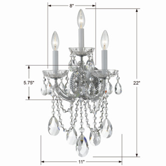 Maria Theresa Three Light Wall Sconce (4423-CH-CL-S) Maria Theresa Three Light Wall Sconce (4423-CH-CL-S)