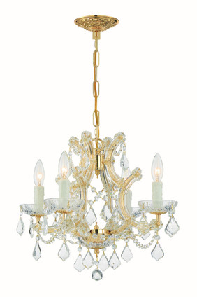Crystorama - 4474-GD-CL-SAQ - Four Light Mini Chandelier - Maria Theresa - Gold Crystorama - 4474-GD-CL-SAQ - Four Light Mini Chandelier - Maria Theresa - Gold