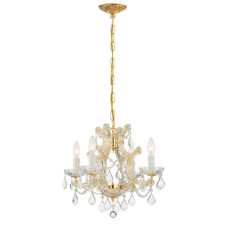 Maria Theresa Four Light Mini Chandelier (4474-GD-CL-SAQ) Maria Theresa Four Light Mini Chandelier (4474-GD-CL-SAQ)
