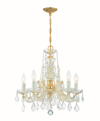 Crystorama - 4476-GD-CL-SAQ - Five Light Chandelier - Maria Theresa - Gold Crystorama - 4476-GD-CL-SAQ - Five Light Chandelier - Maria Theresa - Gold