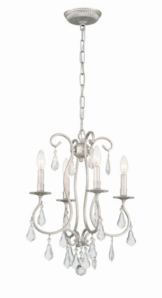 Crystorama - 5014-OS-CL-MWP - Four Light Mini Chandelier - Ashton - Olde Silver Crystorama - 5014-OS-CL-MWP - Four Light Mini Chandelier - Ashton - Olde Silver