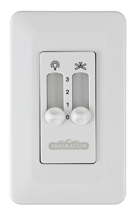 Fanimation - CW2WH - Wall Control Non-Reversing - Fan Speed And Light - Controls - White Fanimation - CW2WH - Wall Control Non-Reversing - Fan Speed And Light - Controls - White