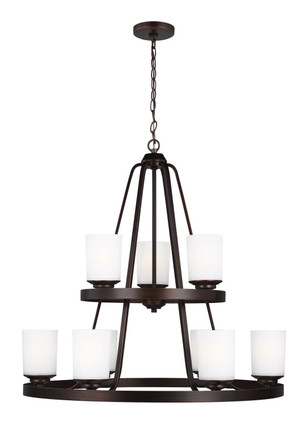 Generation Lighting - 3130709EN3-710 - Nine Light Chandelier - Kemal - Bronze Generation Lighting - 3130709EN3-710 - Nine Light Chandelier - Kemal - Bronze