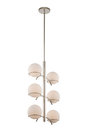 Kalco - 513551PN - Six Light Foyer Pendant - Everett - Polished Nickel