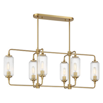 Savoy House - 1-3026-6-322 - Six Light Linear Chandelier - Holton - Warm Brass Savoy House - 1-3026-6-322 - Six Light Linear Chandelier - Holton - Warm Brass