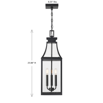 Emery Three Light Outdoor Hanging Lantern (5-608-BK) Emery Three Light Outdoor Hanging Lantern (5-608-BK)