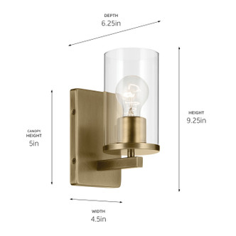 Crosby One Light Wall Sconce (45495NBRCLR)