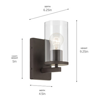 Crosby One Light Wall Sconce (45495OZCLR)