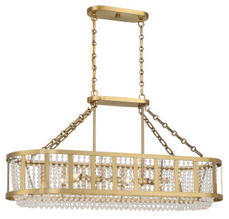 Lighting One E - V6-L1-3200-6-322 - Six Light Linear Chandelier - Mancini - Warm Brass