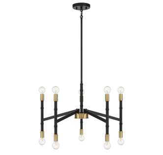 Lighting One E - V6-L1-5610-10-143 - Ten Light Chandelier - Rossi - Matte Black w/ Warm Brass