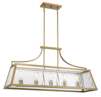 Lighting One E - V6-L1-6841-5-322 - Five Light Linear Chandelier - Elias - Warm Brass